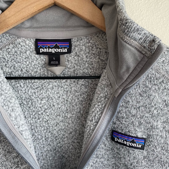 Patagonia Better Sweater 1/4-Zip Fleece Large Birch White Slim Fit Grey L - Picture 11 of 12